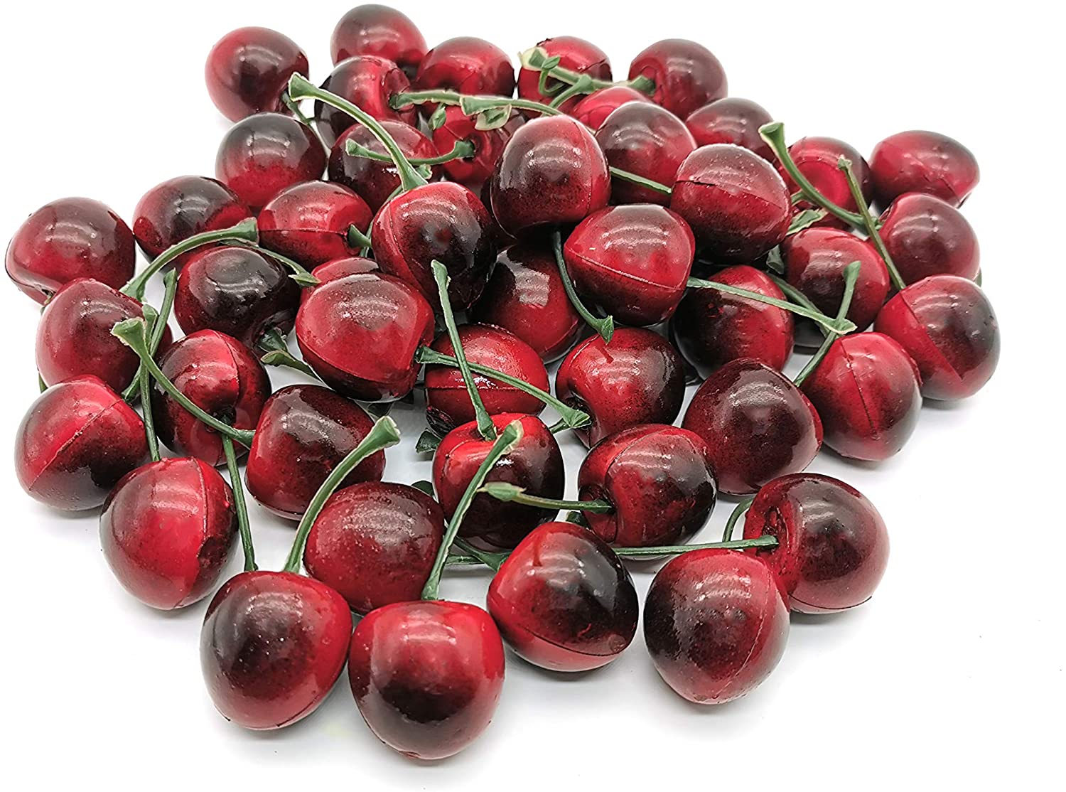 NUOBESTY 50PCS Realistic Fruit Cherry Model Artificial Cherries Photography Props for Studio Home Red NUOBESTY 50PCS Realistic Fruit Cherry Model Artificial Cherries Photography Props for Studio Home Red